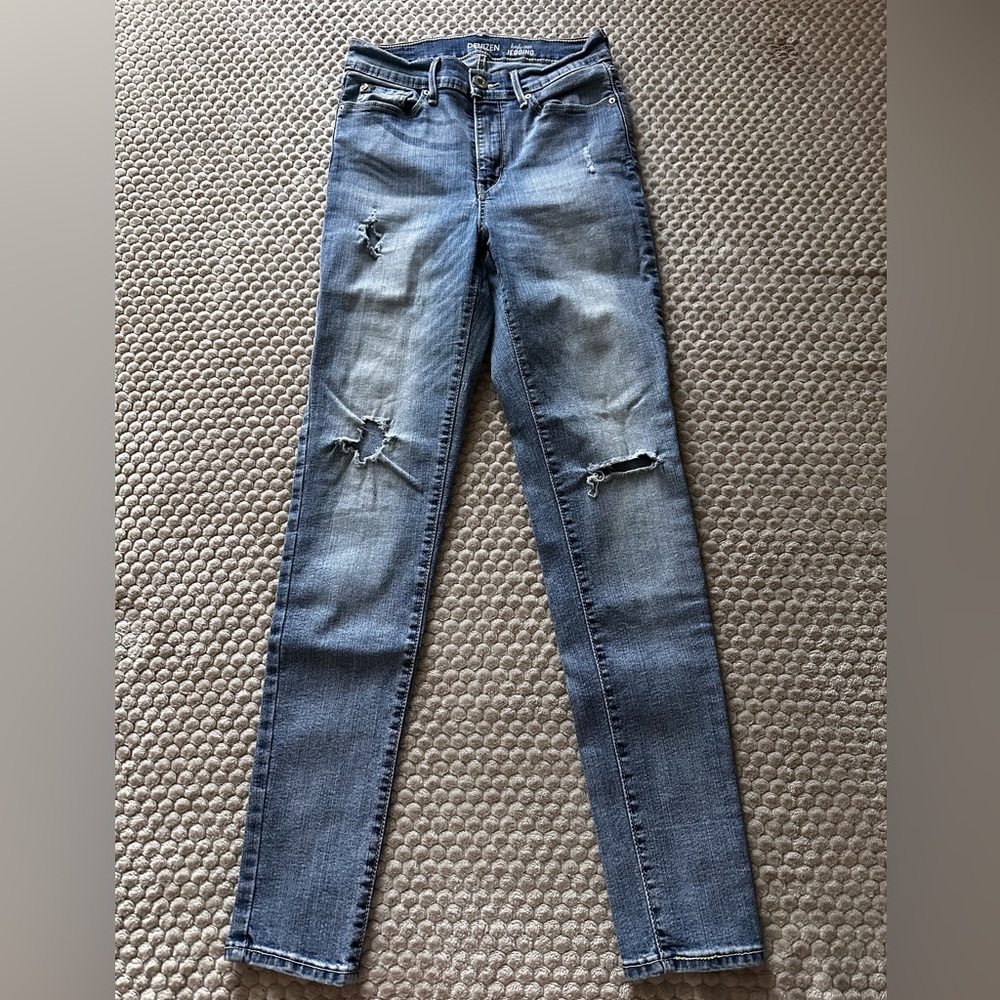 Denizen from Levi's Distressed Skinny Jeans - Blue
